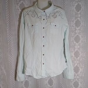 Retro Cruel Girl! Long Sleeve Western Shirt Blouse Size M